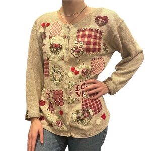 Vintage Valentine’s Day Patchwork Cardigan